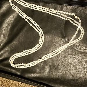 Three bead 31in faux river pearl necklaces